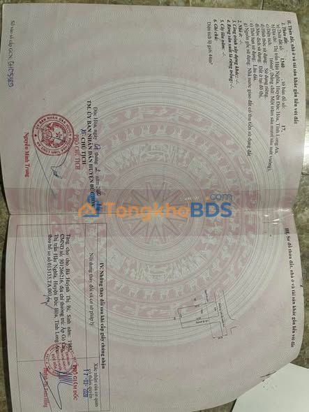 Bán đất 166m² Thị trấn Hậu Nghĩa, Đức Hòa - Sổ đỏ chính chủ, giá 3.5 tỷ