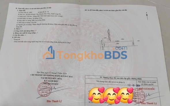 Đất thổ cư 150m² mặt tiền thông thoáng - Thủ Thừa, Long An - 880 triệu