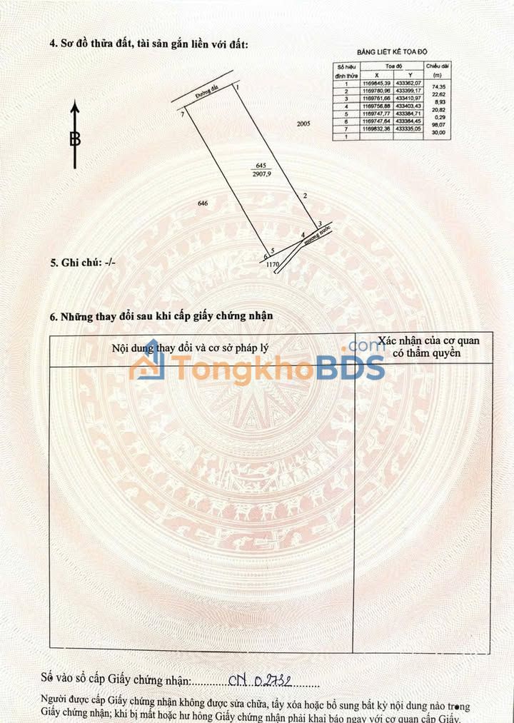 Đất Vàng Phú Mỹ 2908m² - Mặt Tiền 30m Đường Bê Tông - Giá 10 Tỷ
