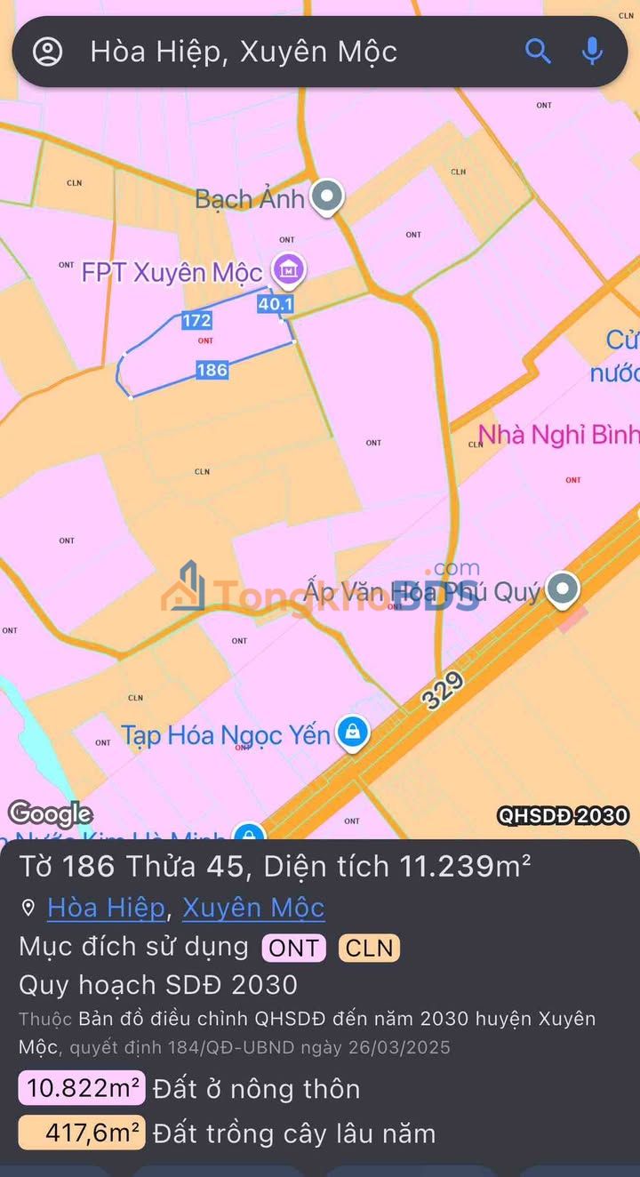 Bán Đất Vườn Xuyên Mộc 10.000m² - Vườn Cây Ăn Trái, Sổ Hồng Sẵn Sàng