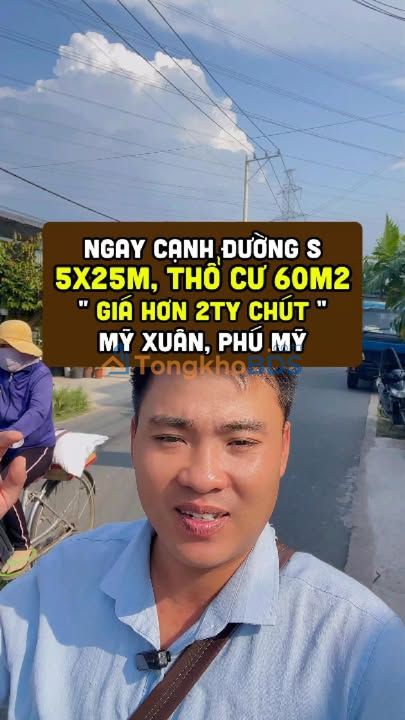 Đất nền Mỹ Xuân Phú Mỹ 125m² giá 2 tỷ – Sổ đỏ chính chủ