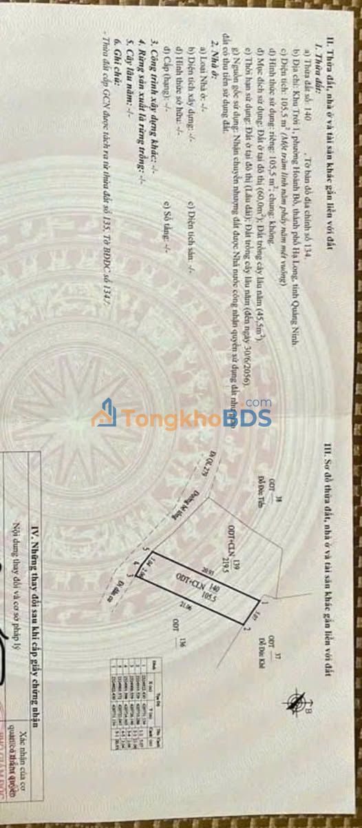 Bán Đất Nền Hạ Long 105.5m² - Sổ Đỏ Sẵn Sàng