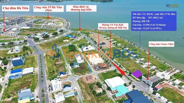 Đất nền góc Hà Tiên Venice Villas - 605m² - Sổ hồng