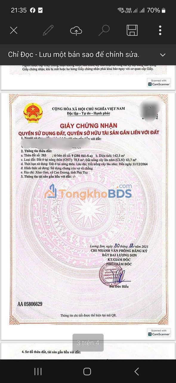 Bán đất Lương Sơn 142m² - Sổ đỏ sẵn sàng, ô tô vào tận nơi