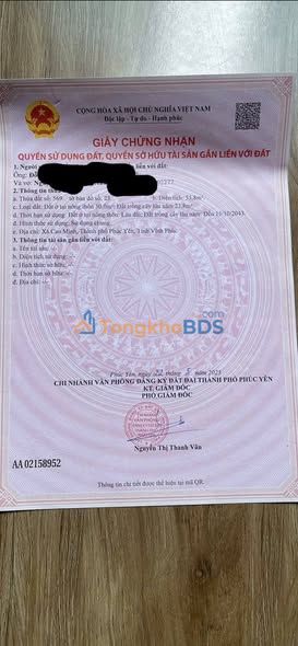 Đất nền 54m² Xuân Hòa, Vĩnh Phúc - Chỉ 400 triệu, Sổ đỏ chính chủ