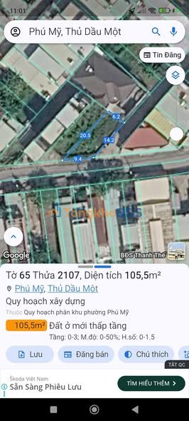 Đất Góc Phú Mỹ - Thủ Dầu Một 106m² - Giá 3.2 Tỷ