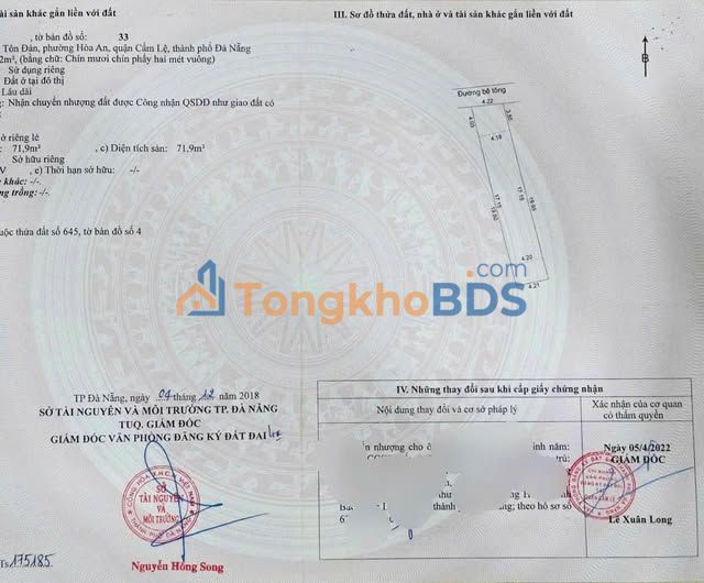 Đất Tôn Đản Sơn Trà 100m² 3,85 tỷ - Sổ đỏ chính chủ