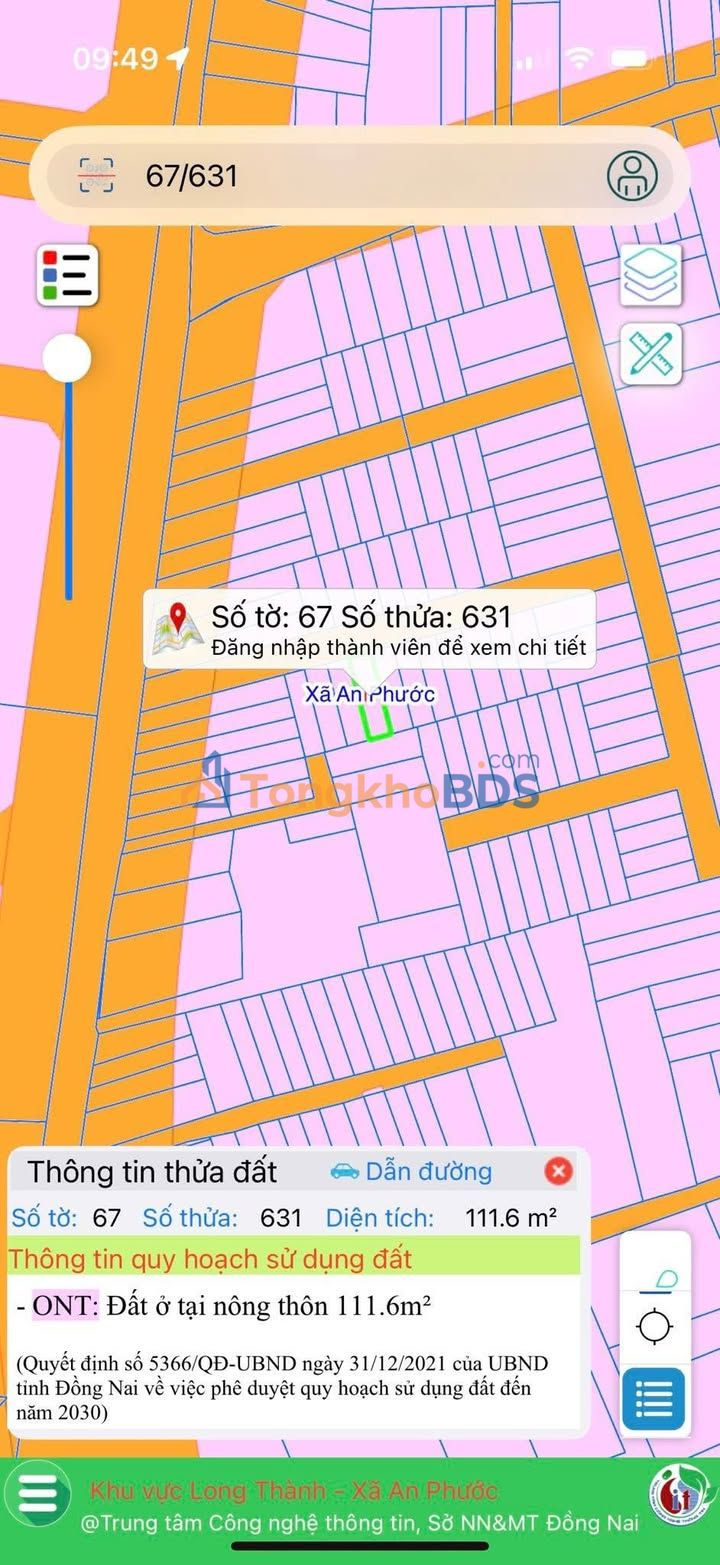 Đất thổ cư 111.65m² Long Thành - Giá 3 tỷ xxx - Gần Ecotown