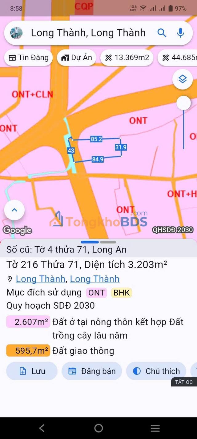 Bán Đất Long Thành 3203m² - Sẵn Sàng Xây Kho Xưởng, Đầu Tư Sinh Lời