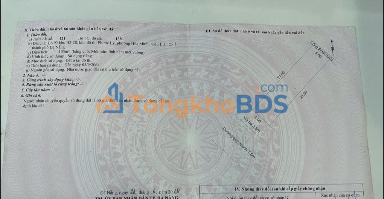 Bán Gấp Đất Liền Kề Phước Lý Đà Nẵng 210m² - Giá 9 Tỷ