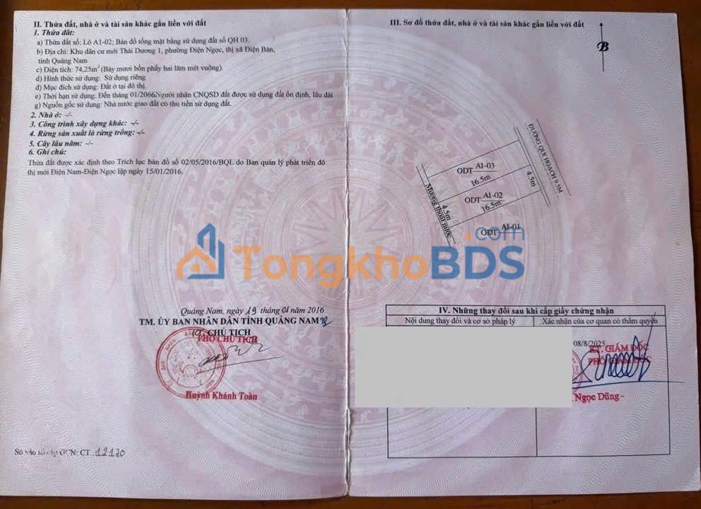 Đất Nền Sổ Đỏ, 74m² Đường Phan Huy Chú, Điện Bàn - Gần Đại Học FPT