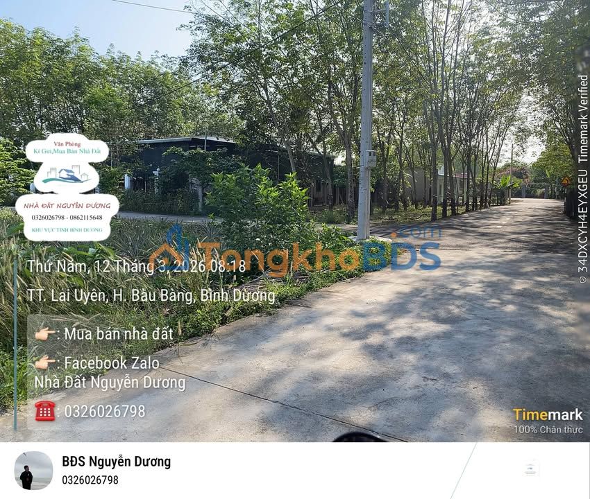 Bán Đất Đường Lai Uyên, Bàu Bàng 380m² - Sổ Sẵn, Giá 1 Tỷ xxx