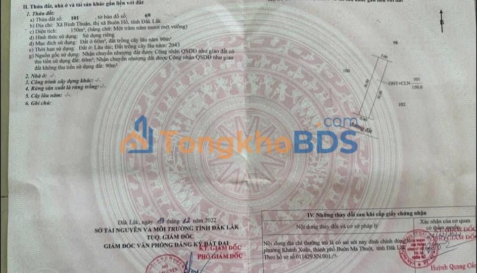 Bán gấp đất nền Phường Bình Tân, La Gi - 150m² sổ đỏ giá 210 triệu