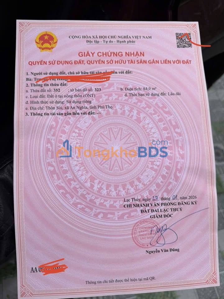 Đất Nền Yên Thủy 84.9m² Sổ Sẵn - Ngay MT Đường Mòn HCM