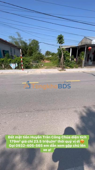 Đất nền mặt tiền Huyền Trân Công Chúa, Huế - 179m² giá tốt