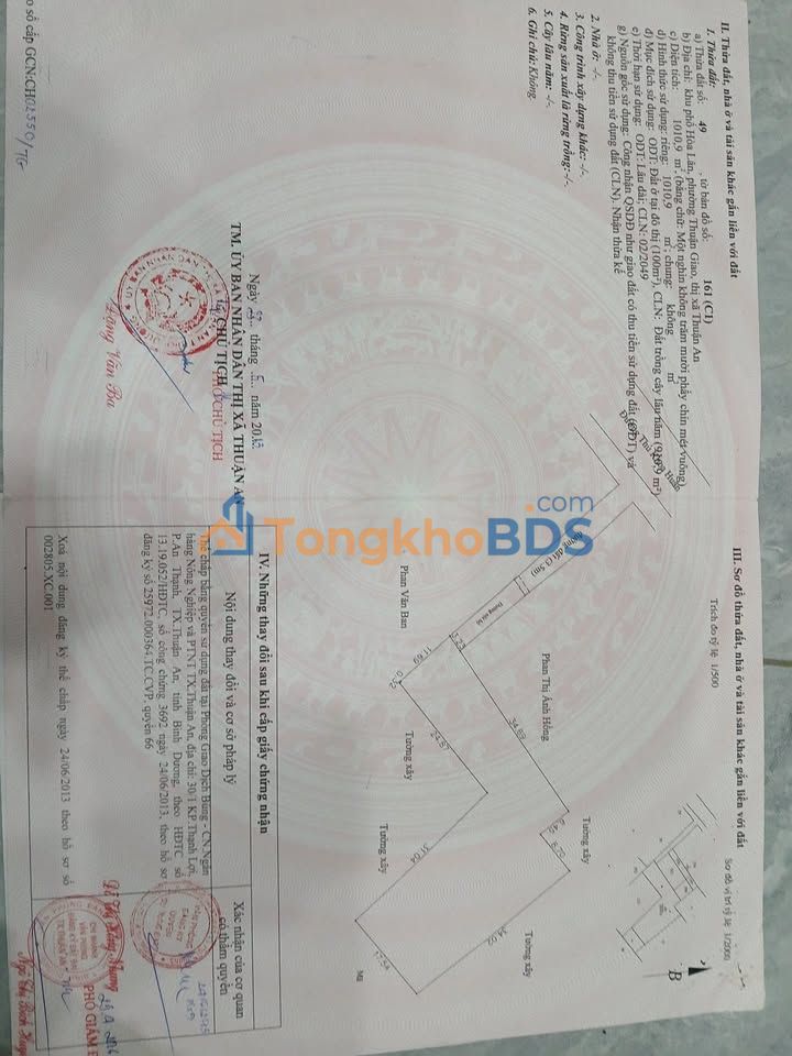 Bán Đất Kinh Doanh 1010m² Mặt Tiền Hòa Lân, Thuận An - Dòng Tiền 40 Triệu/Tháng