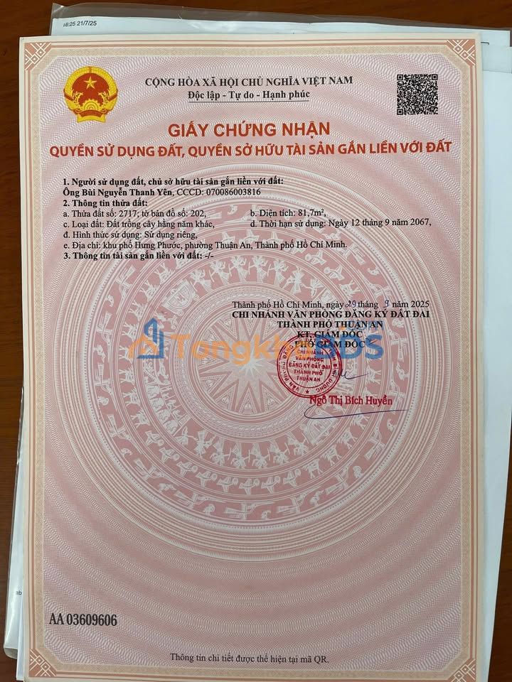 Đất Nền An Sơn Thuận An 81m² - Giá Tốt Nhất Khu Vực