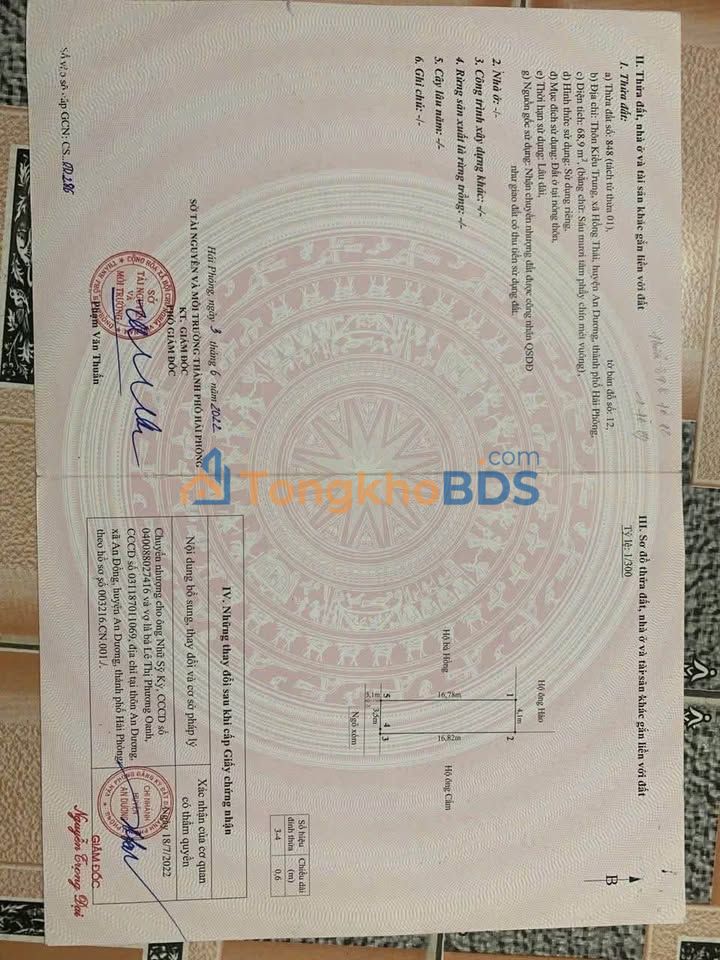 Đất nền Hồng Thái, An Dương, Hải Phòng - 68.9m² - Giá 1.35 tỷ - Sổ đỏ sẵn sàng