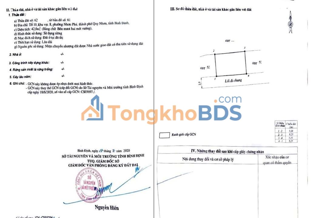 Đất nền An Nhơn 42m² - Sổ đỏ chính chủ, giá chỉ 1.x tỷ