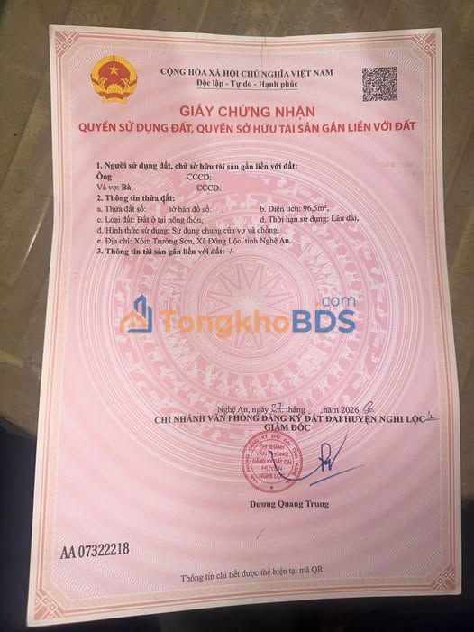 Đất Nền Lô Góc Xóm Trường Sơn, Đông Lộc - 96.5m² Giá Tốt