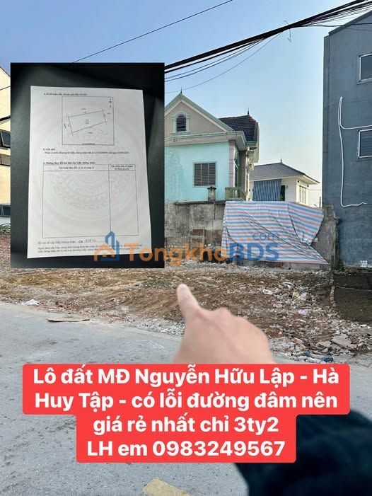 Bán Đất Mặt Tiền Nguyễn Hữu Lập, TP Vinh 66.7m² - Kinh Doanh Tốt