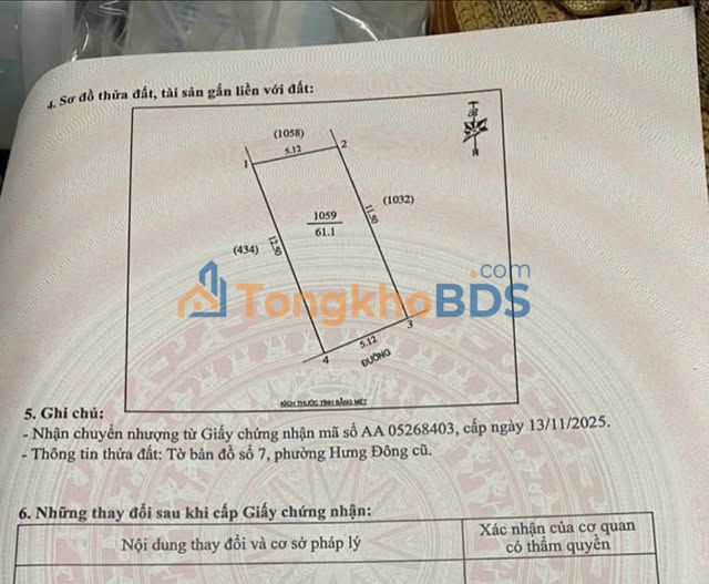 Bán đất Hưng Đông 61.1m² - Sổ đỏ sẵn sàng, gần KCN Bắc Vinh