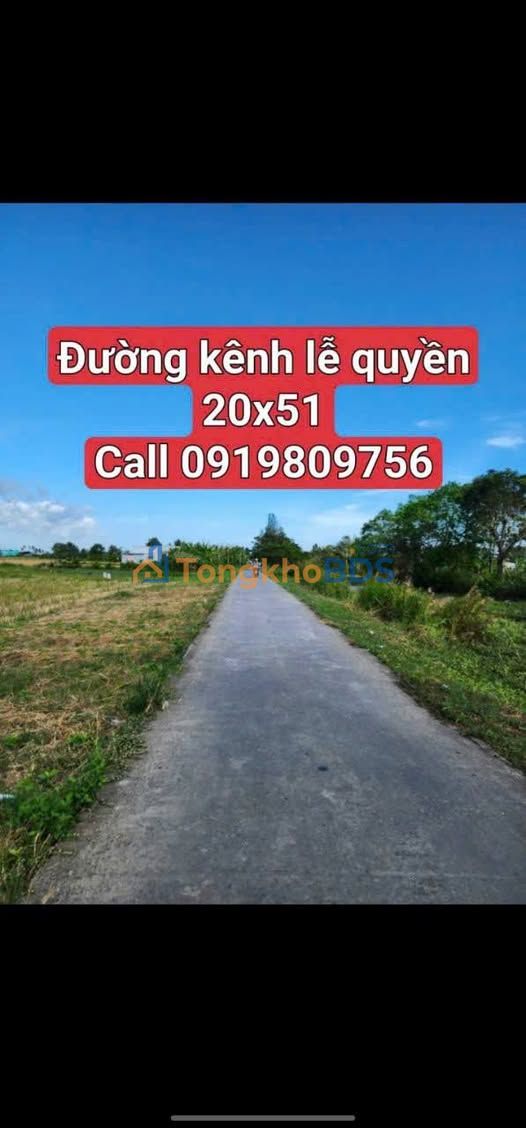 Bán Đất Mặt Tiền Kênh Lễ Quyền, Cà Mau - 1020m² Giá 2.x Tỷ