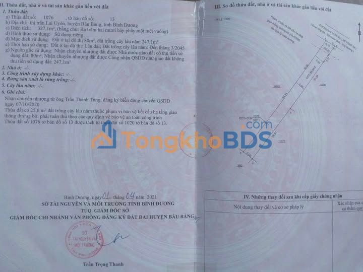 Đất Nền Mặt Tiền Bàu Bàng - 325m² Giá Tốt - Sổ Hồng Sẵn