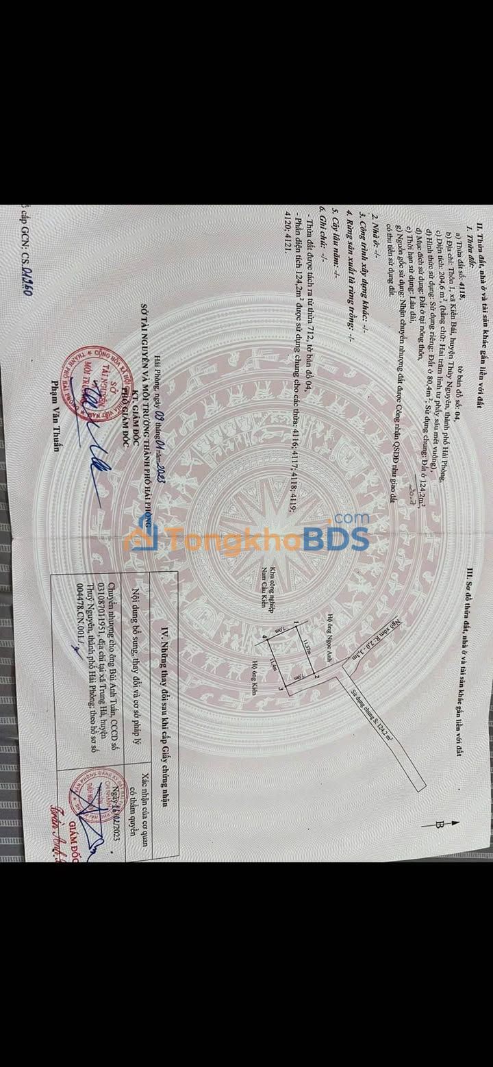 Bán Đất Thổ Cư 80m² Thôn 1 Kiến Hưng, Hải Phòng - Ngõ Oto, Giá Tốt