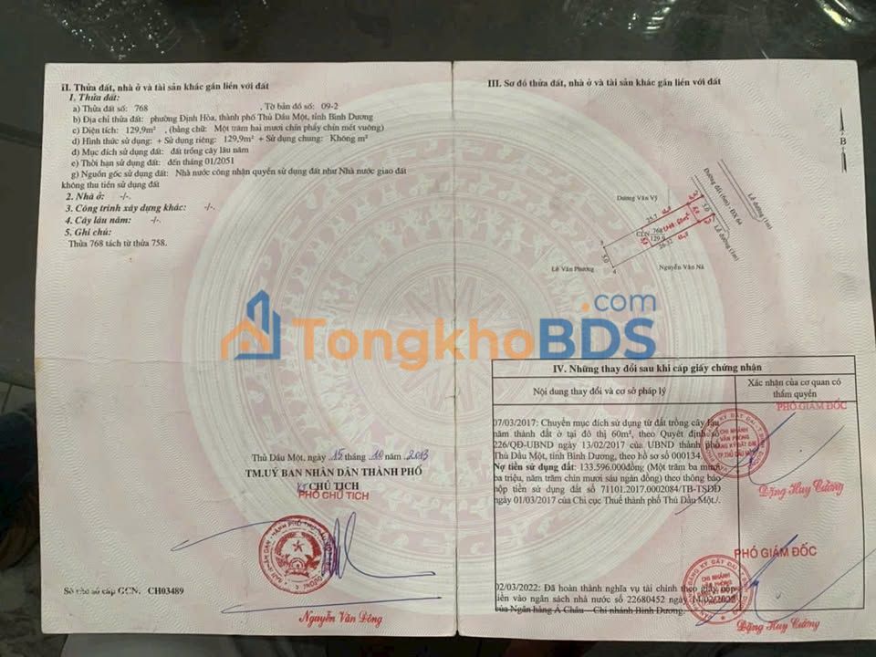 Đất thổ cư 129m² mặt nhựa ĐX64, Bàu Bàng - Giá 2.15 tỷ, sẵn sàng định cư