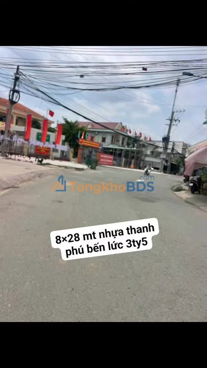 Đất nền mặt tiền nhựa Thanh Phú, Bến Lức - 224m² Sổ hồng, giá 3.5 tỷ