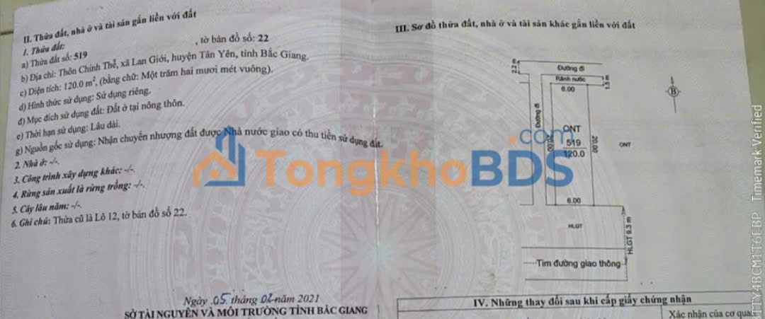 Đất Đấu Giá Tân Yên 120m² - Vị Trí Trung Tâm, Giá 1 Tỷ