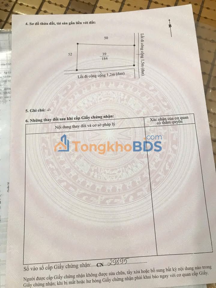 Đất thổ cư Long Trạch, Cần Đước 184m² - Sổ hồng sẵn, giá 1.4 tỷ