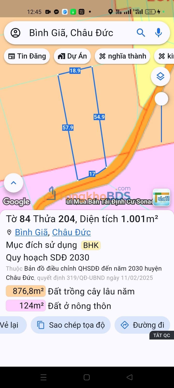 Đất nền Củ Chi 1000m² - Mặt tiền đường nhựa 17m, giá 1.25 tỷ
