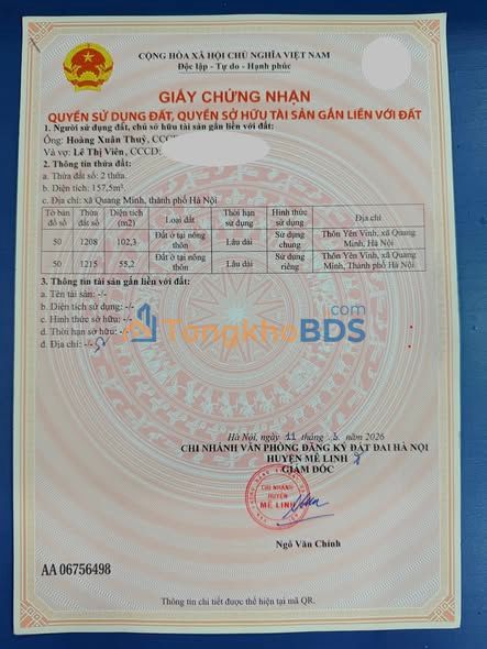 Đất nền Sóc Sơn 55.2m² - Sát Sun Group, Cơ hội đầu tư F0