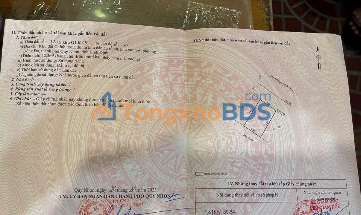 Đất nền 42.75m² Đường Số 2, Quy Nhơn - Sổ đỏ sẵn sàng