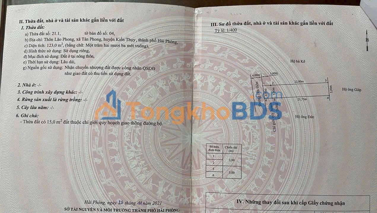 Đất Nền Mặt Đường Thông Kiến Thụy, Hải Phòng - 118m² Sẵn Sàng Đầu Tư