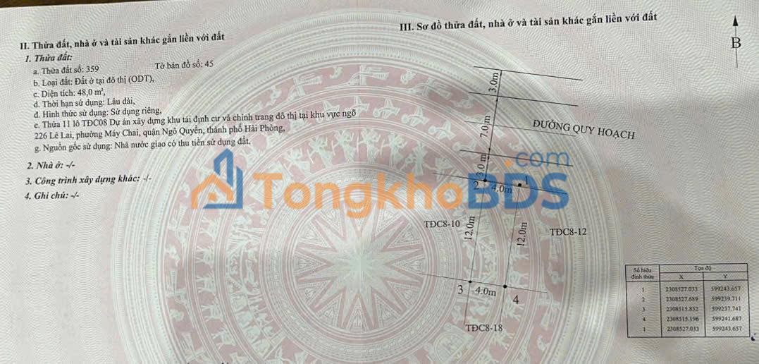 Bán Đất Vàng 40m² Mặt Tiền Lê Lai, Ngô Quyền, Hải Phòng - Chỉ 5.5 Tỷ