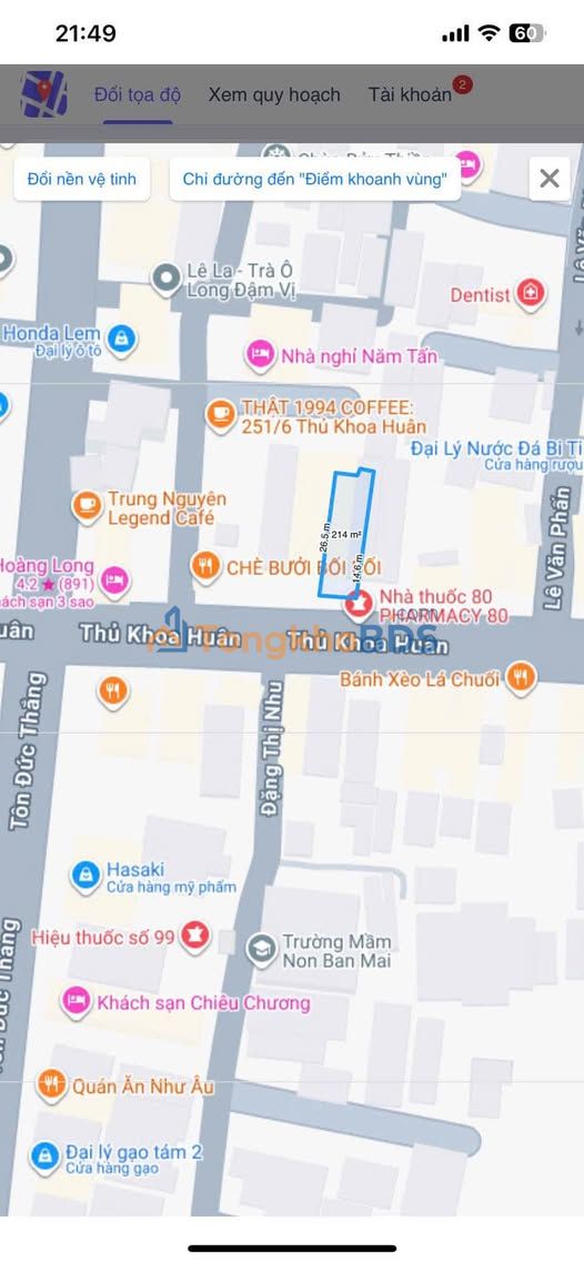 Nhà Mặt Tiền Kinh Doanh Thủ Khoa Huân, Phan Thiết - 214m², Hướng Nam, Giá 20 Tỷ