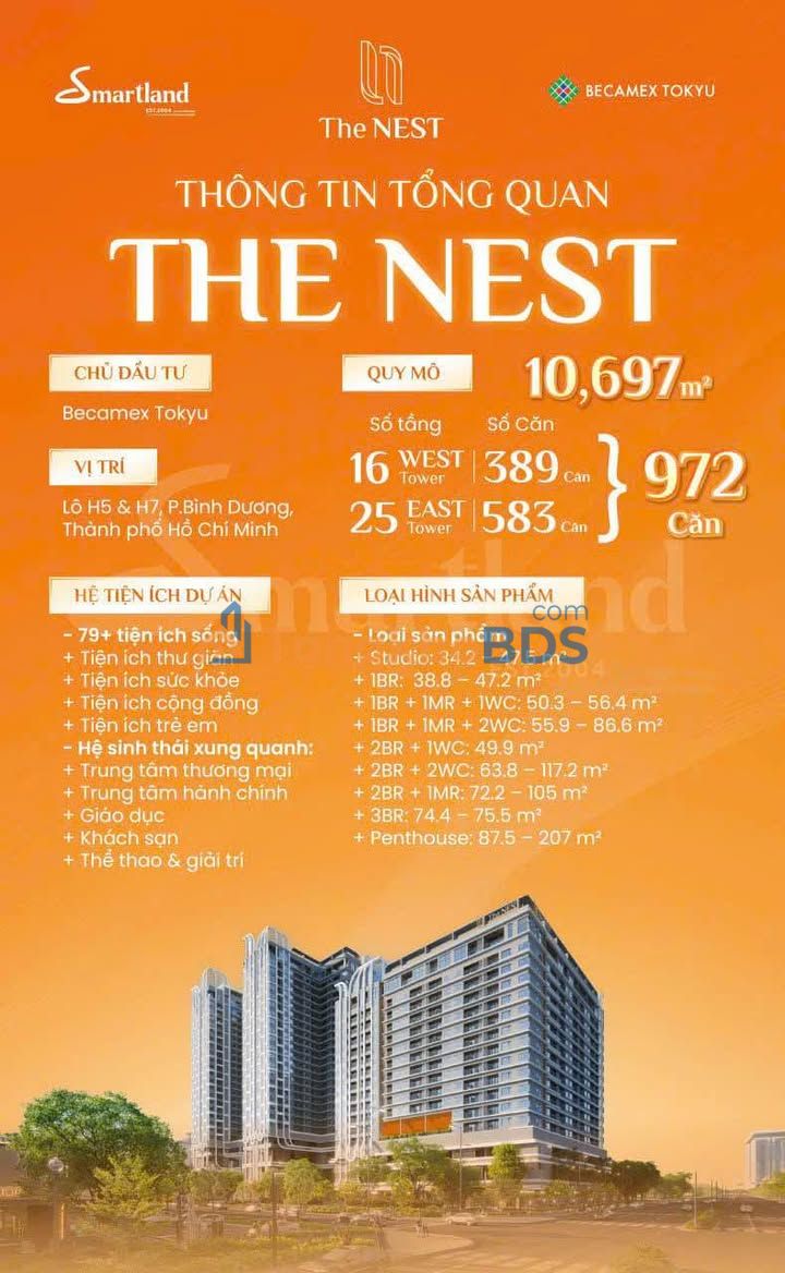 Chung cư Midori Park The NEST Bình Dương - Giá từ 1.38 tỷ, đón đầu Metro