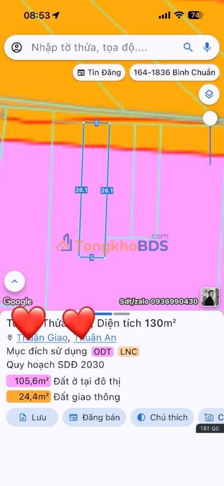 Mặt tiền kiot Thuận Giao, Thuận An - 130m² - Giá 2.35 tỷ - Kinh doanh tốt
