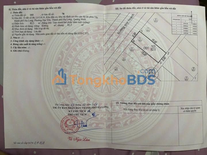 Đất TĐC Đại Yên 82.5m² Hướng Tây Bắc - Sổ Đỏ Rõ Ràng, Giá Đầu Tư Hời