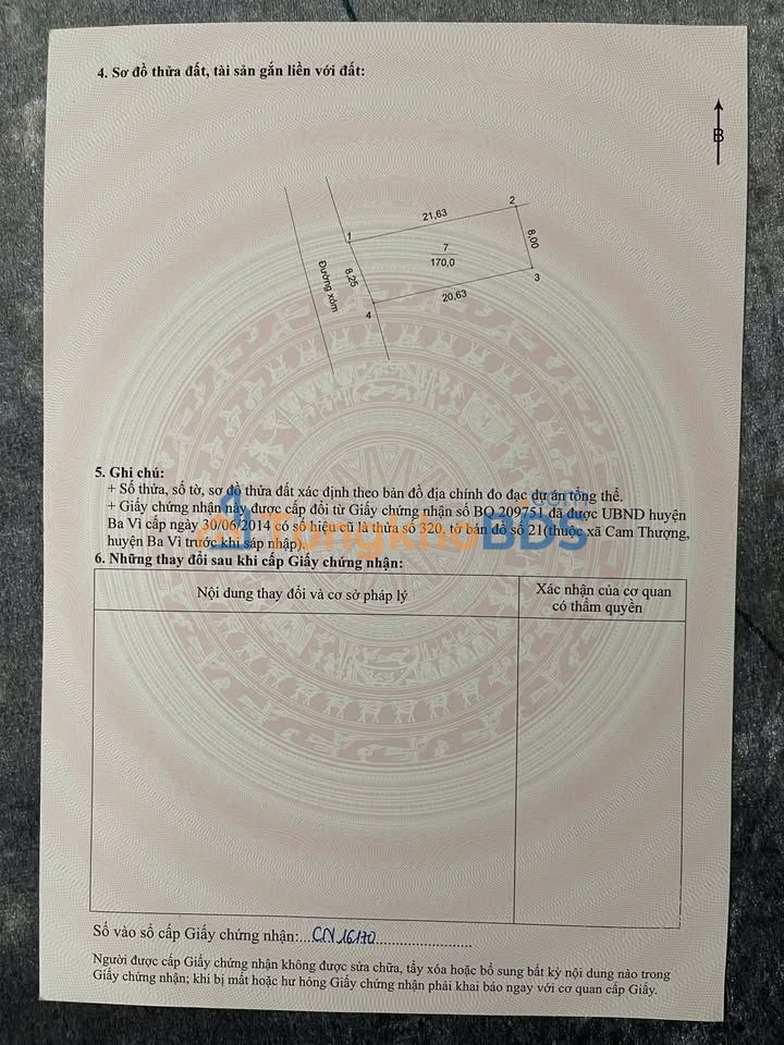 Đất nền Cam Thượng Ba Vì 170m² giá 2 tỷ - Sổ đỏ chính chủ