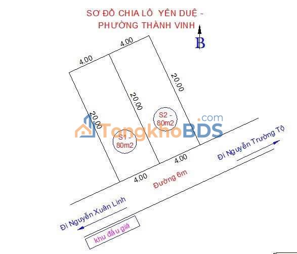 Đất nền 80m² Nguyễn Hiền, TP Vinh - Giá chỉ 3.x tỷ, Hướng Đông Nam