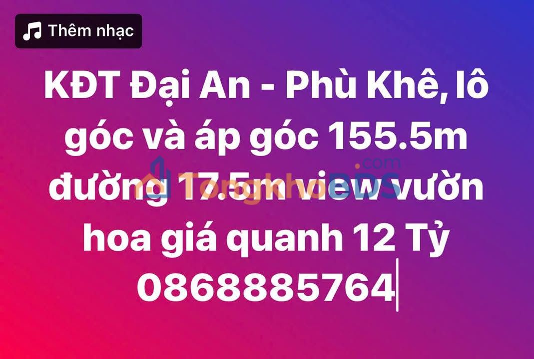 Đất nền KĐT Đại An, Từ Sơn 155m² - Kinh doanh đắc lợi