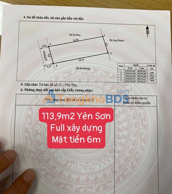 Đất nền Đông Triều 113.9m² - Hướng Tây, Sổ đỏ full thổ cư, Giá 6xx triệu