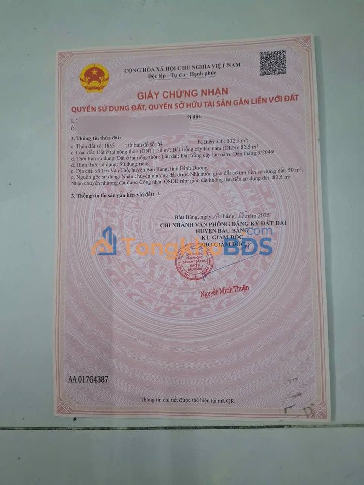 Bán Gấp Đất 130m² Thổ Cư 50m² Tại Bàu Bàng, Bình Dương - Giá 650 Triệu