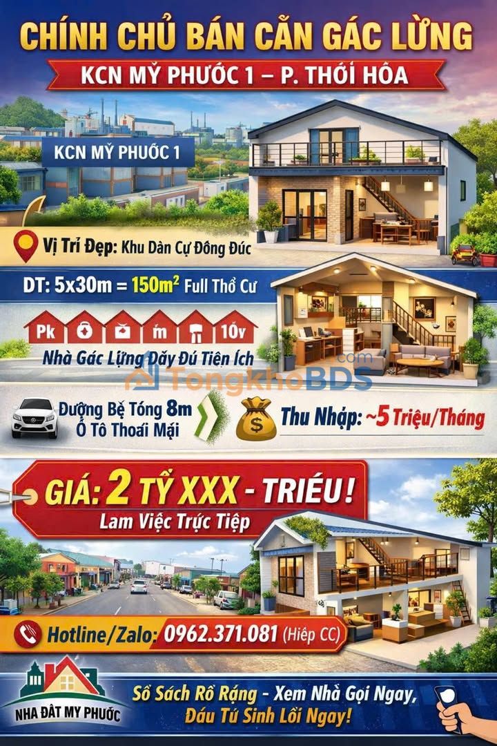 Nhà riêng KCN Mỹ Phước 1 150m² giá 2 tỷ - Chính chủ bán gấp
