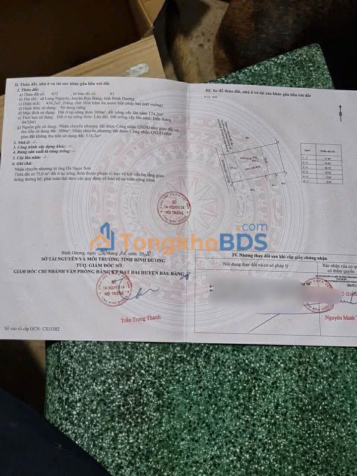 Đất nền Long Nguyên, Bàu Bàng BD - 420m² Thổ cư, 2.2 tỷ - Sổ đỏ sẵn sàng