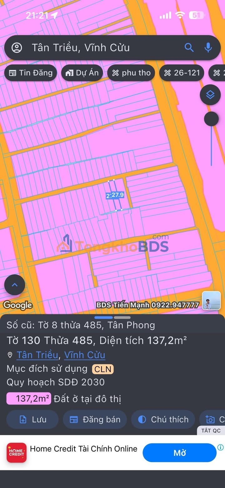 Đất Vĩnh Cửu 140m² Sổ Hồng Thổ Cư - Gần Đồng Khởi, Giá 3.4 Tỷ